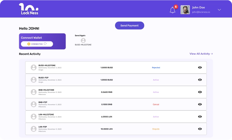 Transaction-History-Lockness-P2P