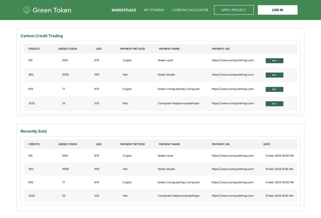 Green Token Portfolio Project Logo