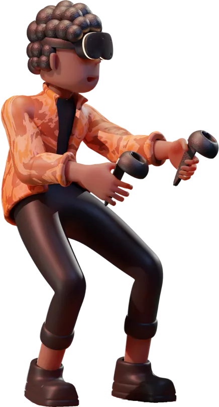 Man Playing Metaverse Game